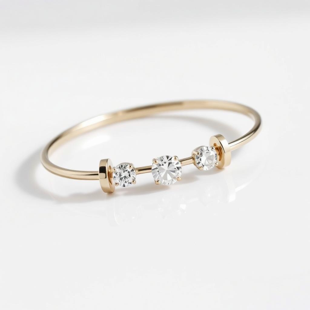 Messika sieraad verkopen — Witgouden armband met losse diamanten op wit, sfeerbeeld luxe sieraden