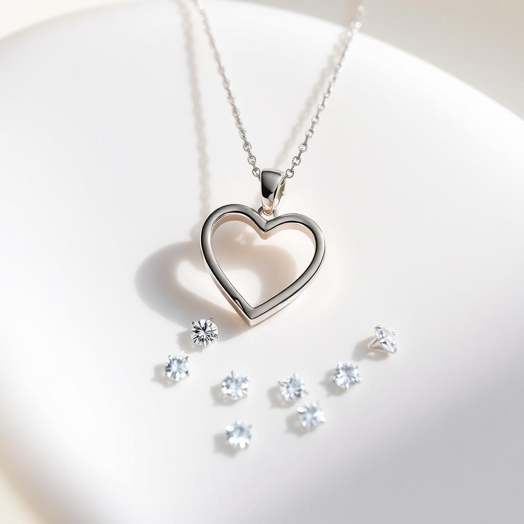 Chopard sieraad verkopen Chopard sieraad verkopen — Witgouden hartvormige hanger met losse diamanten, sfeerbeeld luxe sieraden